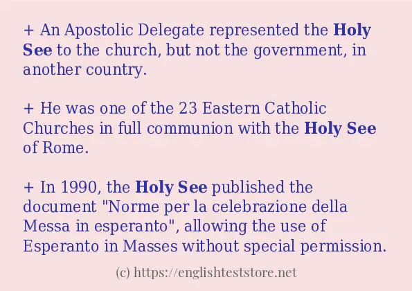 Holy see some ways to use