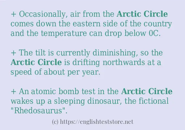 How to use in-sentence of Arctic circle