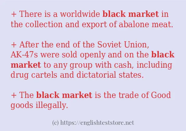 How to use in sentence of Black market