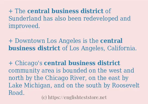 How to use in sentence of Central business district