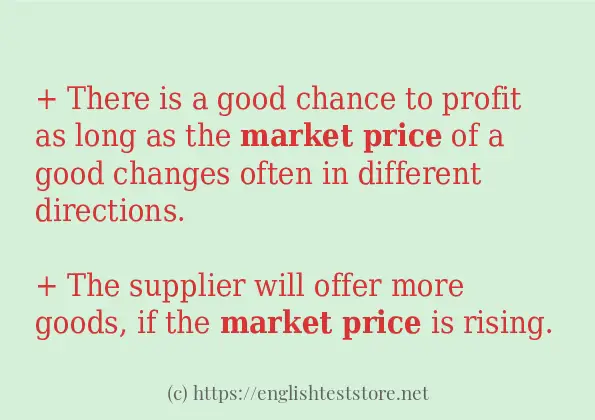 How to use in sentence of Market price