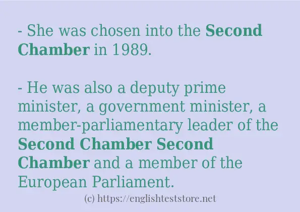 How to use in sentence of Second chamber