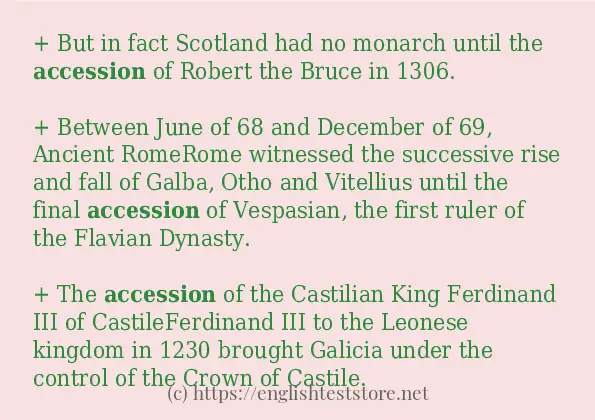 How to use in-sentence of accession