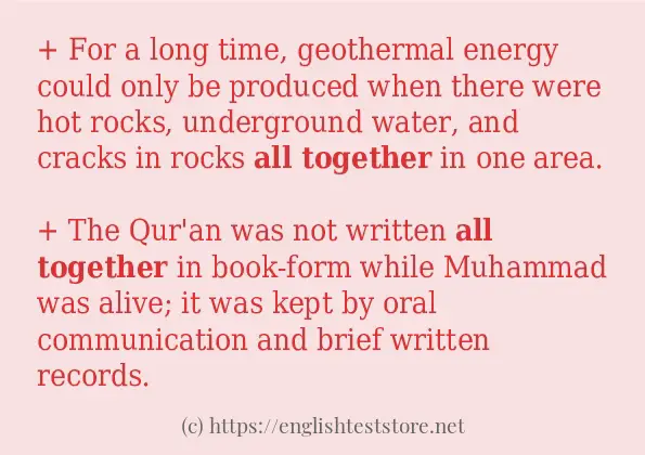 How to use in-sentence of all together
