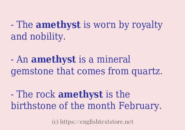 How to use in-sentence of amethyst