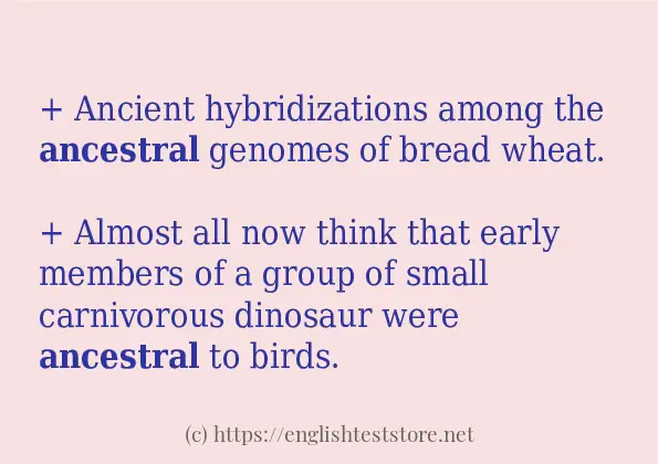 How to use in-sentence of ancestral