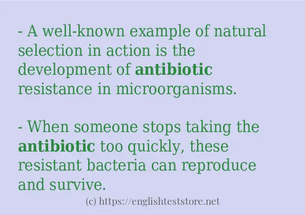 How to use in-sentence of antibiotic