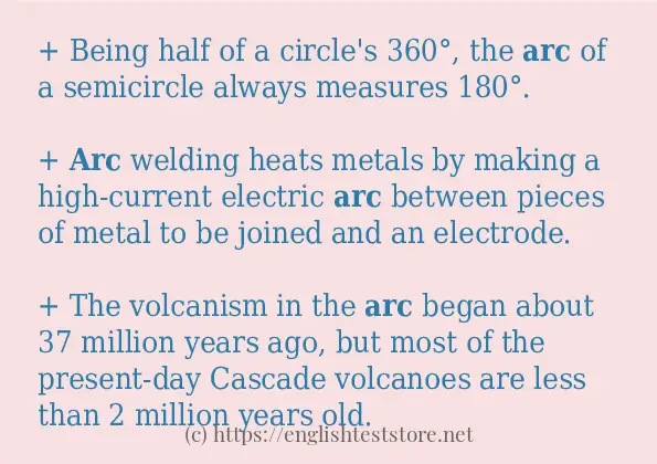 How to use in-sentence of arc
