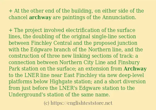 How to use in-sentence of archway