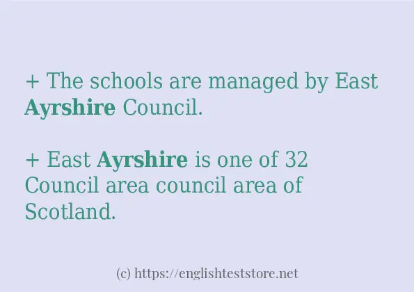 How to use in sentence of ayrshire