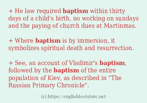 How to use in-sentence of baptism