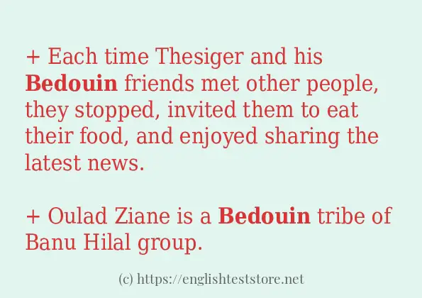 How to use in-sentence of bedouin