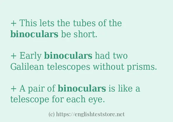 How to use in-sentence of binoculars