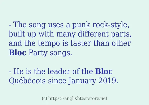 How to use in-sentence of bloc