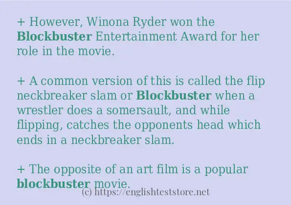 How to use in sentence of blockbuster