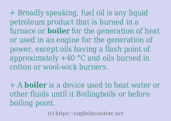 How to use in sentence of boiler