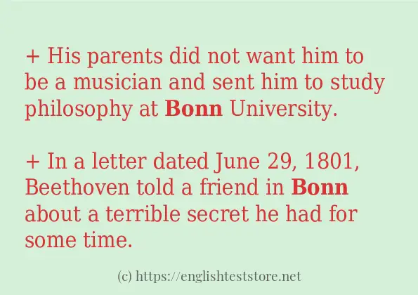 How to use in sentence of bonn