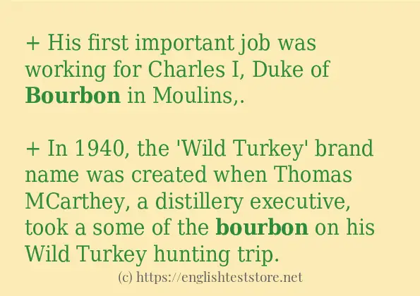 How to use in-sentence of bourbon