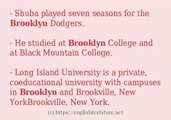 How to use in-sentence of brooklyn