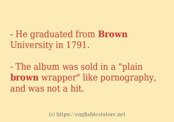 How to use in sentence of brown