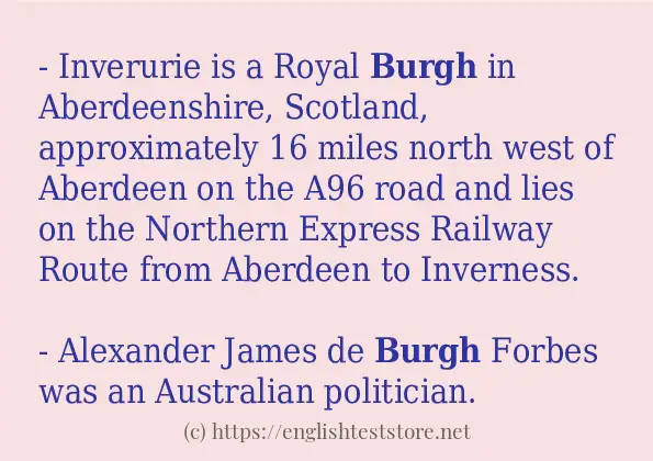 How to use in sentence of burgh How to use in sentence of burgh