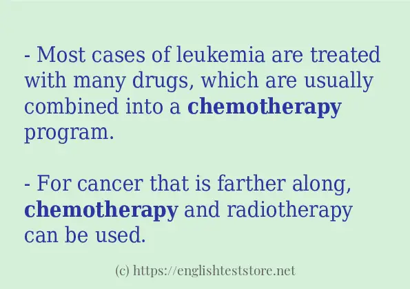 How to use in sentence of chemotherapy