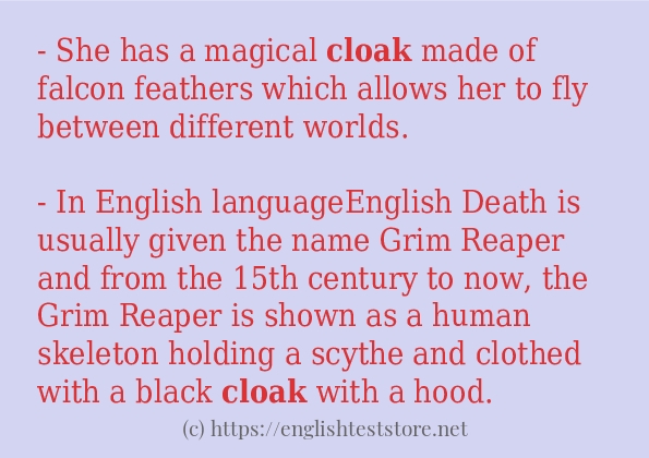 How to use in sentence of cloak