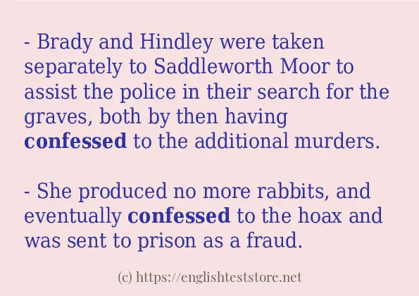 How to use in sentence of confessed