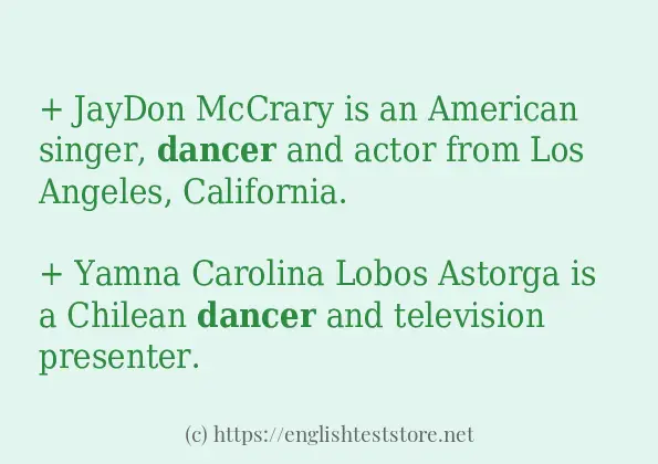 How to use in sentence of dancer