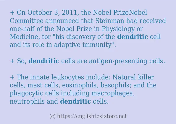 How to use in sentence of dendritic
