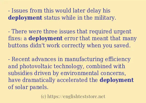 How to use in sentence of deployment