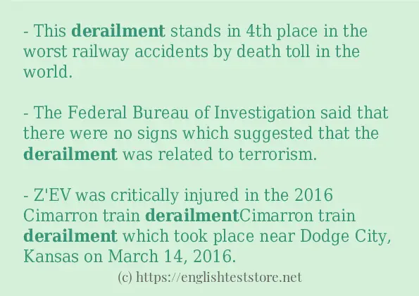 How to use in-sentence of derailment