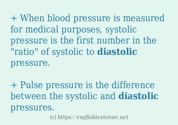 How to use in sentence of diastolic