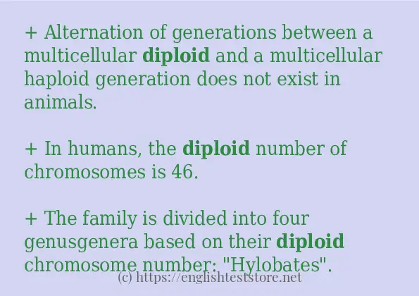 How to use in sentence of diploid