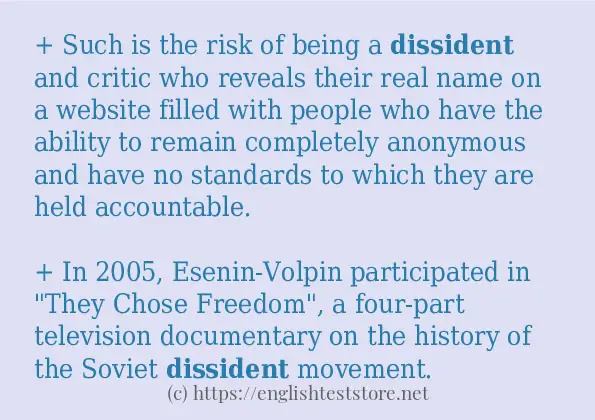 How to use in-sentence of dissident