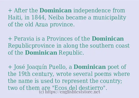 How to use in-sentence of dominican