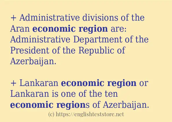 How to use in-sentence of economic region