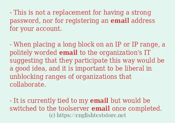 How to use in sentence of email