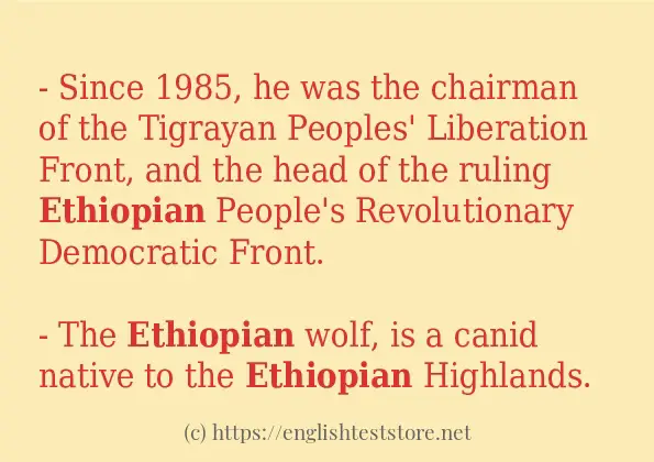 How to use in-sentence of ethiopian