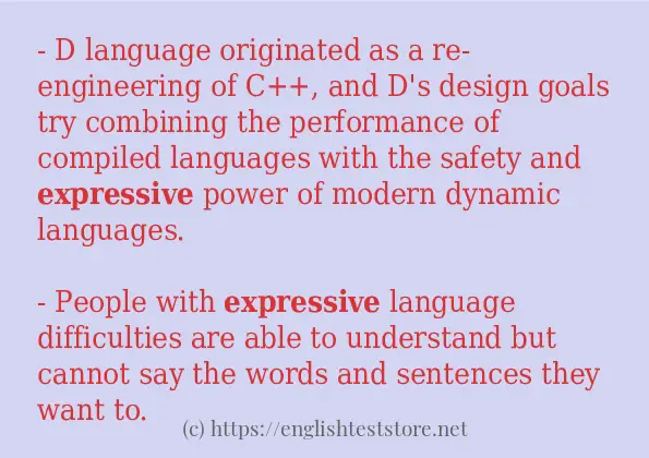 How to use in sentence of expressive