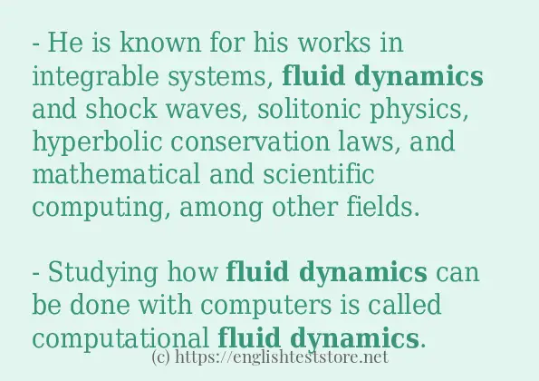 How to use in-sentence of fluid dynamics