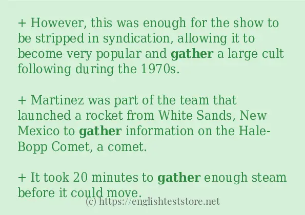 How to use in sentence of gather