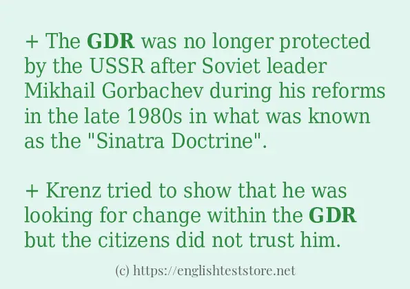 How to use in-sentence of gdr