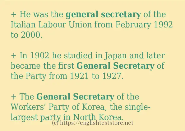 How to use in-sentence of general secretary