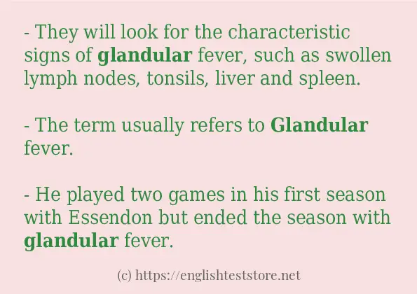 How to use in sentence of glandular