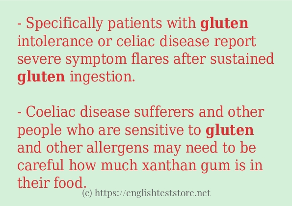 How to use in-sentence of gluten