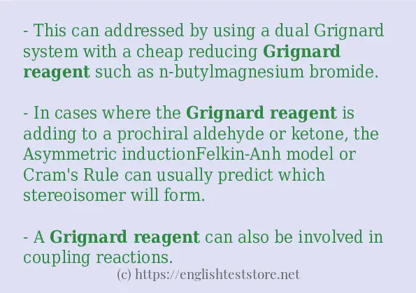 How to use in-sentence of grignard reagent