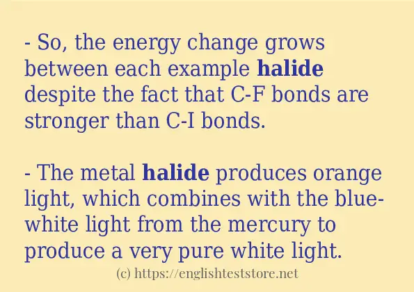 How to use in-sentence of halide