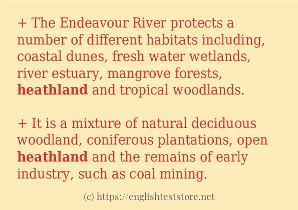 How to use in-sentence of heathland