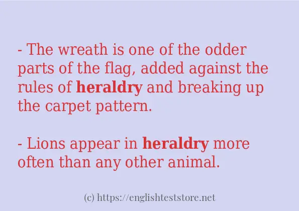 How to use in sentence of heraldry